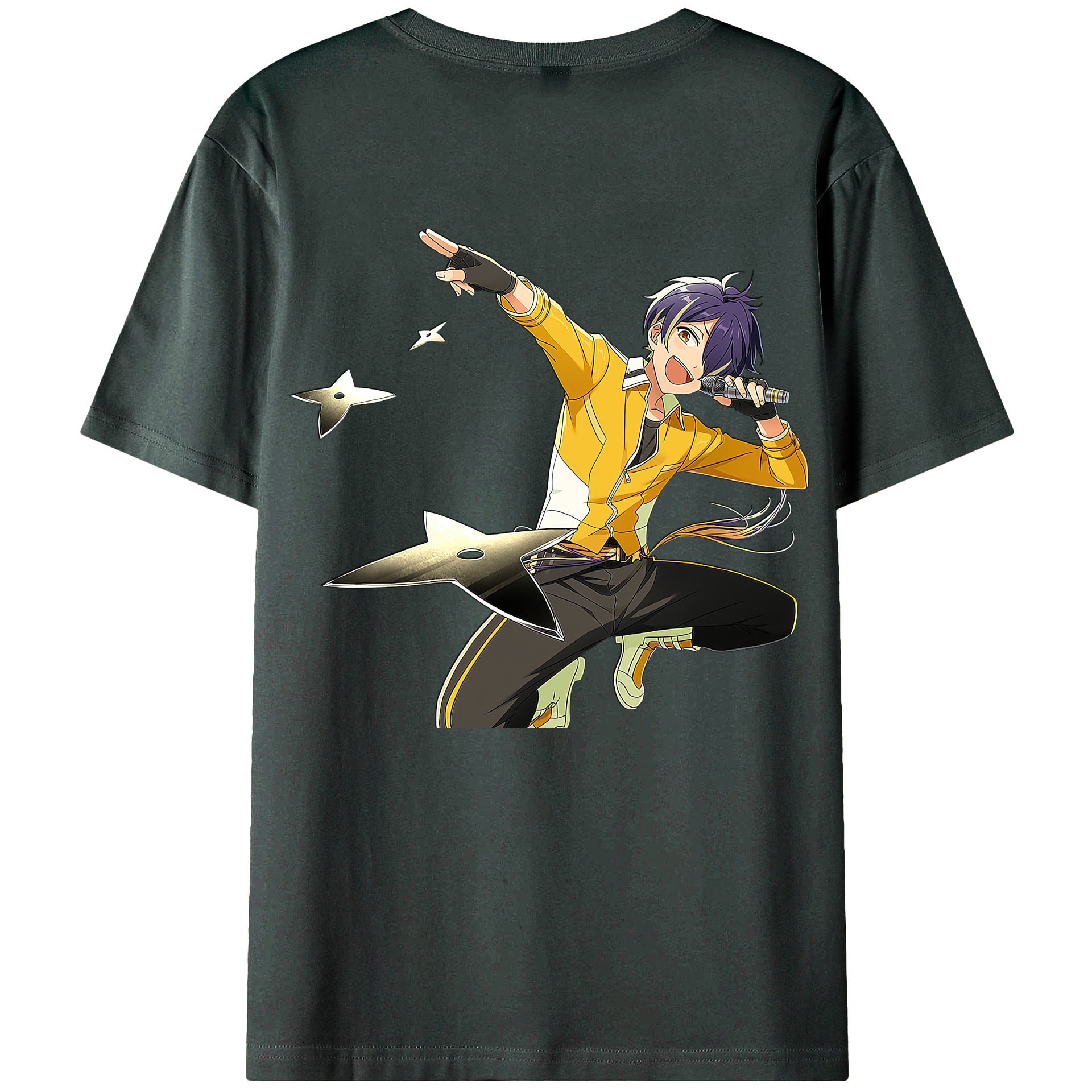（画像用） あんさんぶるスターズ! Ensemble Stars 綿100％ メンズ半袖Tシャツ（バックプリント） 通気性